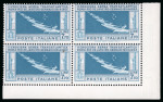 Stamp of Italy » Regno d'Italia » Posta Aerea 1930, Crociera Atlantica Italia-Brasile, 7,70 l. celeste, cinque blocchi di quattro