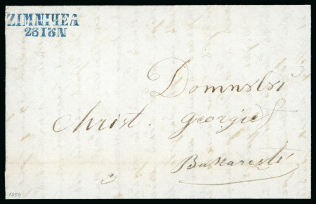 Stamp of Romania » Postal History 1859 Cover from Zimnicea to Bucharest struck with large type II "Zimnicea 23 IUN" earliest recorded date 
