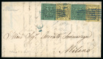 Stamp of Italian States » Modena 1855, lettera per Milano con affr. comprendente il 15 c. "senza linea divisoria con l'esemplare inferiore"