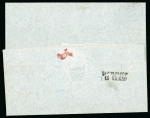 Stamp of Italian States » Lombardy Venetia 1853, lettera con striscia di tre del 10 c. nero