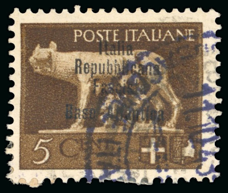 Stamp of Italy » Base Atlantica  1943, soprastampa di saggio su insieme unico di esemplari usati
