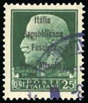 Stamp of Italy » Base Atlantica  1943, soprastampa di saggio su insieme unico di esemplari usati