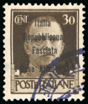 Stamp of Italy » Base Atlantica  1943, soprastampa di saggio su insieme unico di esemplari usati
