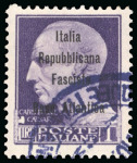 Stamp of Italy » Base Atlantica  1943, soprastampa di saggio su insieme unico di esemplari usati