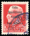 Stamp of Italy » Base Atlantica  1943, soprastampa di saggio su insieme unico di esemplari usati