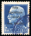 Stamp of Italy » Base Atlantica  1943, soprastampa di saggio su insieme unico di esemplari usati
