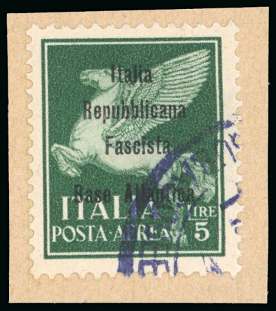 Stamp of Italy » Base Atlantica  1943, due saggi di posta aerea su "Imperiale" da 5 l. e 10 l.