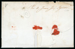 Stamp of Chile » Postal History 1837 (Aug 31) Registered cover "Copiapo" straight line in red hs rare registered mail