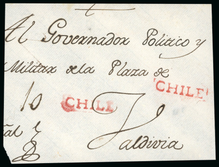 Stamp of Chile » Postal History 1788-1800ca Two cover fronts from Santiago, one to