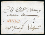 Stamp of Chile » Postal History 1788-1800ca Two cover fronts from Santiago, one to