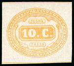 Stamp of Italy » Regno d'Italia 1863, 15 c. azzurro in coppia, di cui l'esemplare a sinsitra con tripla effigie