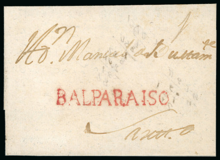 Stamp of Chile » Postal History 1805ca Two cover (reduced) sent from Valparaiso, both sent to Santiago,