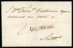 Stamp of Chile » Postal History 1849ca Two covers sent from Valparaiso, to Santiago, both sent at a basic letter rate of "2" reales