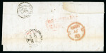Stamp of Chile » Postal History 1850 (April 27) Cover sent from Santiago to Bordeaux, dispatch cds "Valparaiso" (British Post Office)