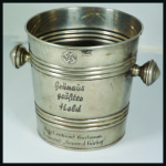 Stamp of Olympics » 1936 Berlin » Other Memorabilia Airforce Regiment "General Goering" hand engraved champagne bucket in silvered metal presented to Gerhard Gustmann