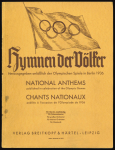 Stamp of Olympics » 1936 Berlin » Other Memorabilia 1936 Berlin group of four music booklets