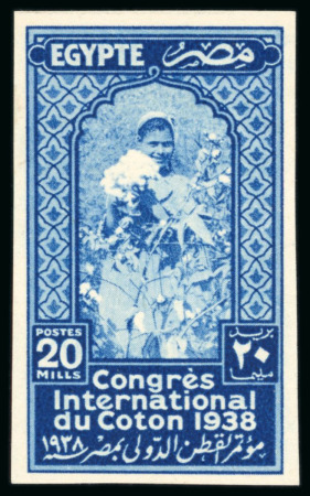 Stamp of Egypt » Commemoratives 1938 18th International Cotton Congress, set of three cancelled on reverse, Royal imperforate proofs