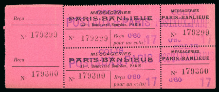 Stamp of France » Collections 1892-1930, Stock de colis postaux Paris pour Paris