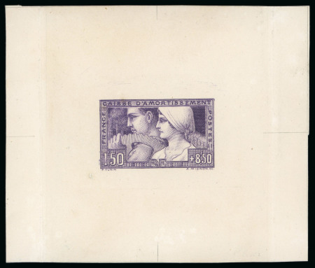 Stamp of France » Émissions à partir de 1900 1928, Épreuve d'artiste en violet Caisse d'Amortissement