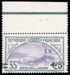 Stamp of France » Émissions à partir de 1900 1922, Spectaculaire variété de surcharge à cheval