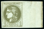 Stamp of France » Emission de Bordeaux 1870 1870, Émission de Bordeaux 1 centime olive ** avec