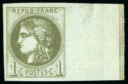 Stamp of France » Emission de Bordeaux 1870 1870, Émission de Bordeaux 1 centime olive ** avec