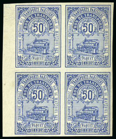 Stamp of France » Colis Postaux 1878, Bloc de 4 Colis Paris pour Paris Omnibus Maury-Spink