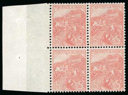 Stamp of Colonies françaises » Monaco 1919, Bloc de 4 Orphelins de la guerre 5 francs + 5