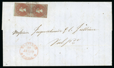 Stamp of Chile » Collections, Lots etc. 1855-65 Collection of 45 covers all franked postage mail as well as postal stationery covers,