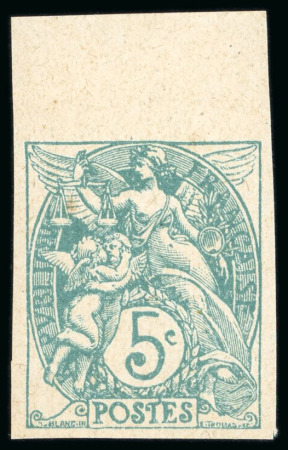 Stamp of France » Émissions à partir de 1900 1900-24, Ensemble non dentelé de 7 timbres Type Blanc