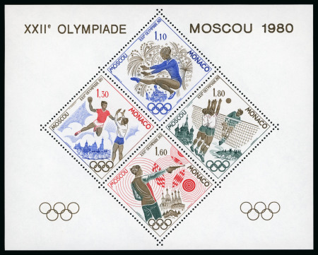 Stamp of Colonies françaises » Monaco 1980, Lot de 25 blocs spéciaux Jeux Olympiques de