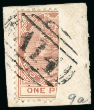 Stamp of Trinidad and Tobago » Tobago 1880 1d venetian red, used, bisect tied on small fragment