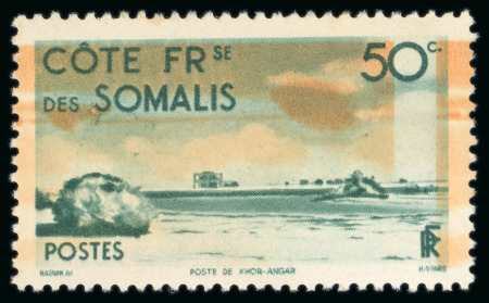 Stamp of Colonies françaises » Côtes des Somalis 1947, Spectaculaire variété récemment découverte