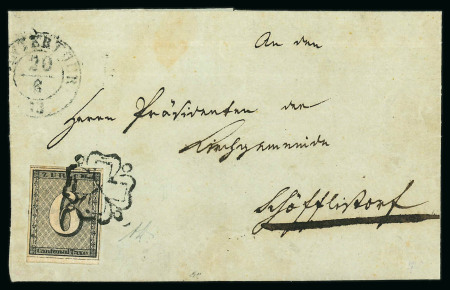 Stamp of Switzerland / Schweiz » Kantonalmarken » Zürich Zürich 6 Type II, die 92. Marke des Hunderterbogens, farbfr. und allseits überrandig mit BOGENRAND UNTEN