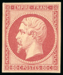 Stamp of France » Empire 1853-1862 1859, Empire non dentelé Y&T n°17B 80 centimes rose