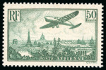 Stamp of France » Poste Aérienne 1936, Avion survolant Paris, timbre Y&T PA 14b 50 francs