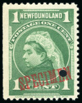 Stamp of Canada » Newfoundland 1897 1c green, selection of eleven mint and mint n.h.