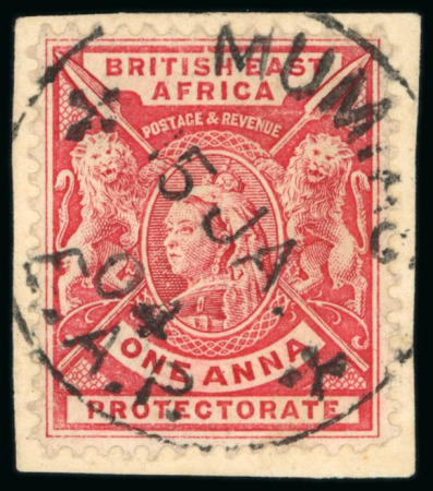 Stamp of Kenya, Uganda and Tanganyika » British East Africa Mumias: 1896-1901 1a tied to small piece by "MUMIAS / E.A.P." 15 JA 04 fleuron cds