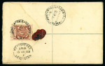 Stamp of Kenya, Uganda and Tanganyika » British East Africa Mombasa Registration Dept: 1903 (Feb 20) 2a Registered envelope with "FOREIGN REGISTRATION DEPARTMENT" cds