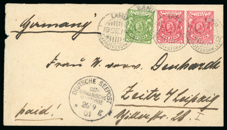 Stamp of Kenya, Uganda and Tanganyika » British East Africa Lamu: 1901 (Sep 19) "Denhardt" envelope endorsed on reverse as being sent from Ras Ngomeni