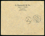 Stamp of Kenya, Uganda and Tanganyika » British East Africa Lamu: 1898-1900 trio of covers/cards incl. 1898 "Denhardt" cover at triple rate to Germany with 1896-1901 5a and 2 1/2a