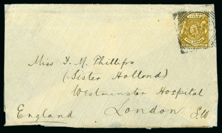 Stamp of Kenya, Uganda and Tanganyika » British East Africa Kikuyu (Kikurugu): 1898 (May 2) Envelope to England with 1896-1901 5a tied by "KIKURUGU" squared circle ds