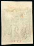Stamp of Colonies françaises » Guyane française 1886-1888, Lot de 5 timbres avec n°1 variété f partiellement
