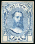 Stamp of Mexico Early classic essays in for colours, rose, blue, violet