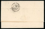 Stamp of Great Britain » 1855-1900 Surface Printed » 1873-80 Large Coloured Corner Letters 1873-80 2 1/2d rosy mauve pl.2 on blued paper, tied to 1876 (Feb 15) entire to France by Charing Cross "CX / 7" duplex