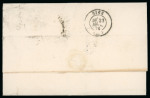 Stamp of Great Britain » 1855-1900 Surface Printed » 1873-80 Large Coloured Corner Letters 1873-80 2 1/2d rosy mauve pl.2 on blued paper, tied to 1876 (Feb 21) entire to France by Charing Cross "CX / 7" duplex