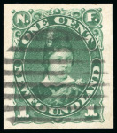 Stamp of Canada » Newfoundland 1887-96 group of five imperforate stamps, four cancelled and one with original gum