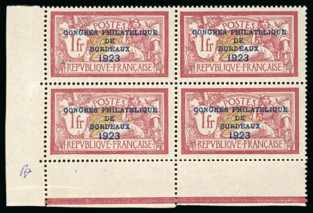 Stamp of France » Émissions à partir de 1900 1923, Bloc de 4 Congrès philatélique de Bordeaux