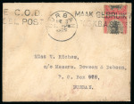 Stamp of South Africa » Union & Republic of South Africa 1929 (Jun 3) Envelope sent locally in Durban with machine coil issue 1926-27 1d significantly misperforated by the machine