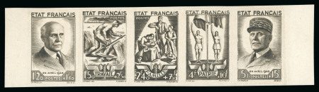 Stamp of France » Émissions à partir de 1900 1943, Tirage spécial en sépia de la bande complète